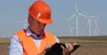 Technical Inspector Take Information and Write in Agenda Wind Turbines Function 4k or 4k+ Resolution