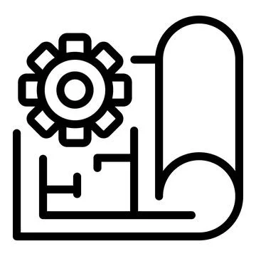 Technical instructions icon, outline style Stock Illustration
