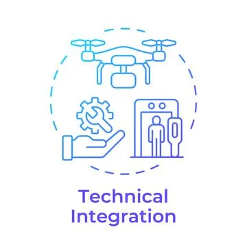 Technical integration blue gradient concept icon Stock Illustration