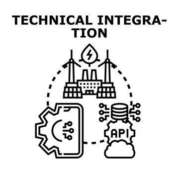 Technical integration process connecting energy and digital technologies Stock-Illustration