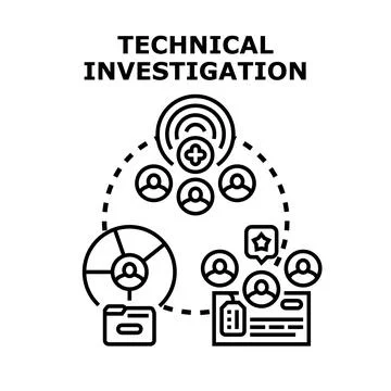 Technical investigation of data and user analysis process 库存插图