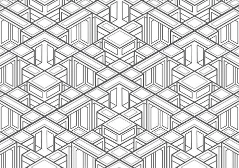 Technical Isometric Drawing .Technological background. Vector Stock Illustration