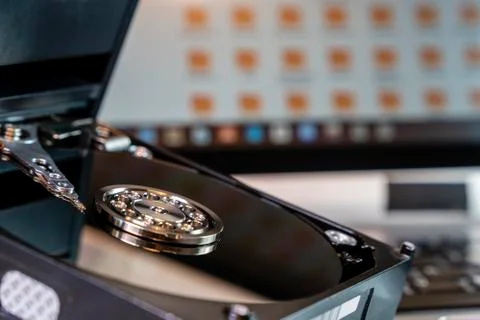 Technical laboratory for hard disk repair. Stock Photos