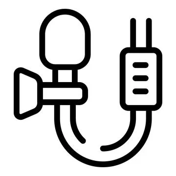 Technical lapel microphone icon outline vector. Digital lavalier mic Stock Illustration