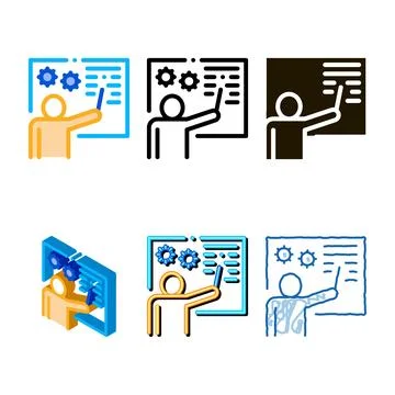 Technical lesson icon vector outline forms Stock Illustration
