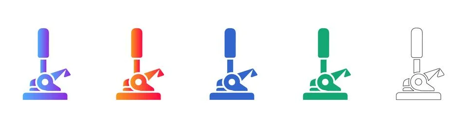 Technical Lever Mechanism Icons for Engineering Stock Illustration