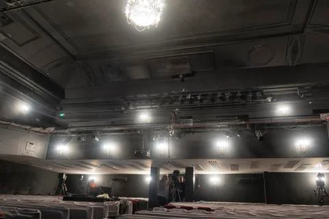 Technical lights that the stage at theater. Stock Photos