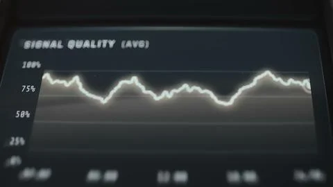 Technical line chart monitors average signal quality Stock Photos