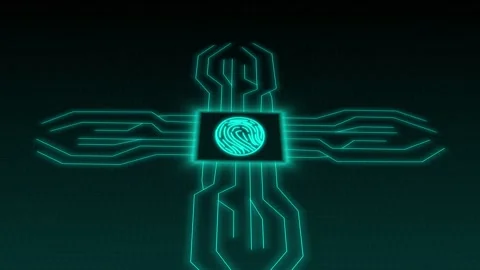 Technical line networks scan advanced microchip circuit board. Line network.. Stock Footage 340997920