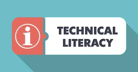 Technical Literacy on Scarlet in Flat Design. Stockillustratie