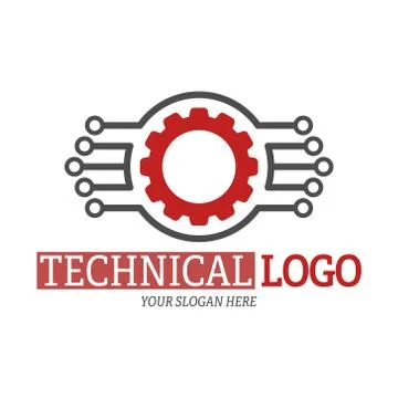 Technical logo. Color vector illustration for logo, sticker or label. Illustrazione stock