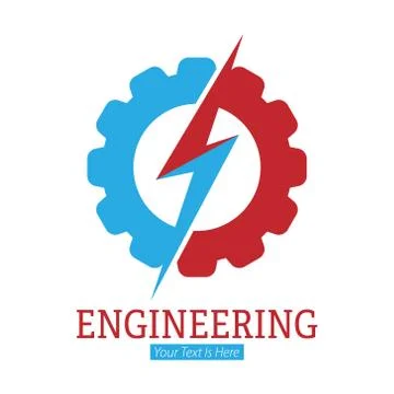 Technical logo template. Color vector illustration for logo, sticker or label Illustrazione stock