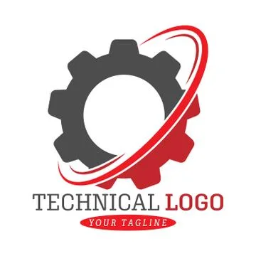 Technical logo. Vector illustration for a logo, sticker, or emblem Stock Illustration