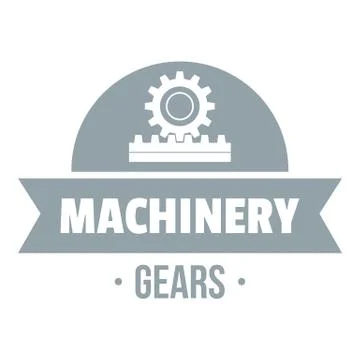 Technical machinery logo, simple gray style Illustrazione stock