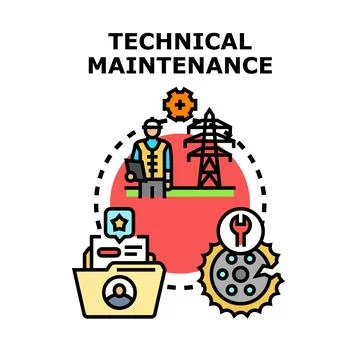 Technical maintenance engineering service managing equipment Illustration