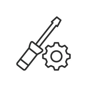 Technical Maintenance, icon in line design. Technical maintenance, repair Stock Illustration