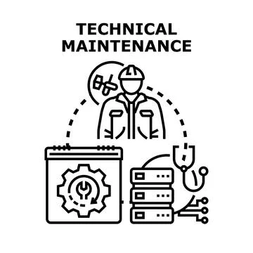Technical maintenance person providing system support services Stockillustratie