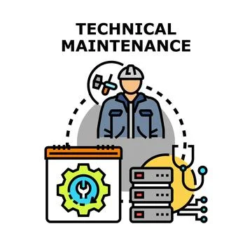 Technical maintenance person providing system support services イラスト素材