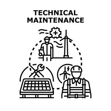 Technical maintenance of renewable energy generation systems Stock Illustration