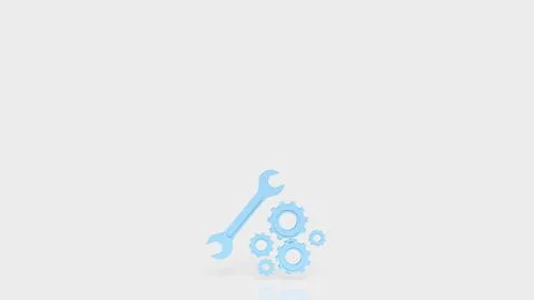 Technical Maintenance Tools Gear System Repair Concept 3d render. 스톡 일러스트