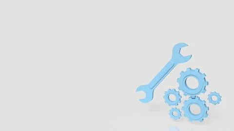 Technical Maintenance Tools Gear System Repair Concept 3d render. 스톡 일러스트