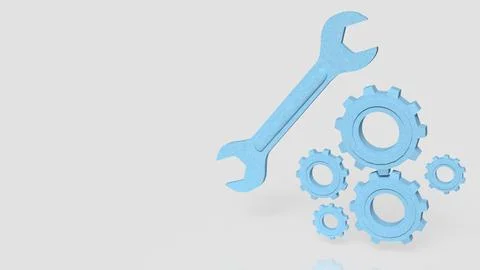 Technical Maintenance Tools Gear System Repair Concept 3d render. 스톡 일러스트