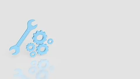 Technical Maintenance Tools Gear System Repair Concept 3d render. Stockillustratie