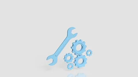 Technical Maintenance Tools Gear System Repair Concept 3d render. 스톡 일러스트