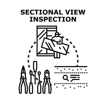 Technical maintenance worker performing sectional view inspection Stock Illustration