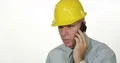 Technical Manager Cell Phone Discussing Architect Engineer Unexpected Problems 4k or 4k+ Resolution