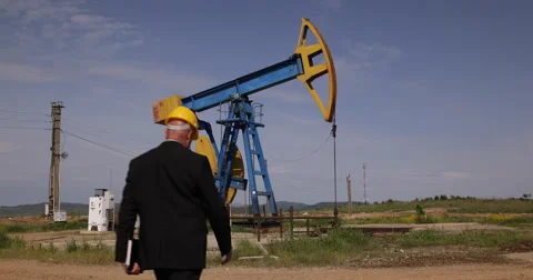 Technical Manager Inspect Oil Platform Rig Planning Service Maintenance Schedule 스톡 동영상 50959506