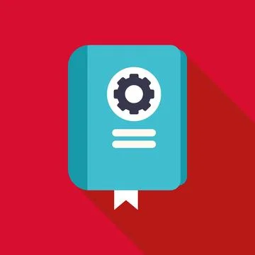 Technical manual book icon with gear settings concept イラスト素材