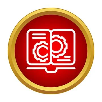 Technical manual book icon with gears symbol Stock Illustration