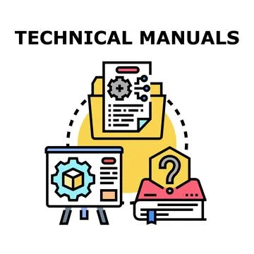 Technical manuals instructions and problem solving documentation Stock Illustration
