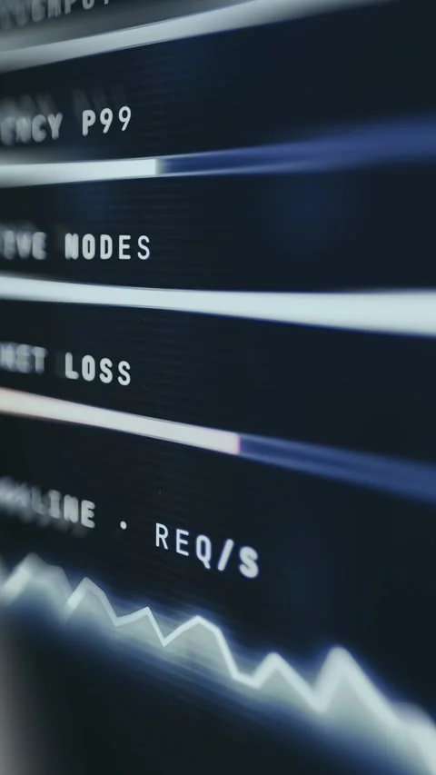 Technical metrics currently being monitored Stock Footage 335487647