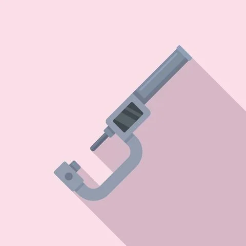 Technical micrometer icon flat vector. Vernier caliper Stock Illustration