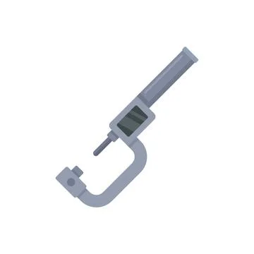 Technical micrometer icon flat vector. Vernier caliper Stock Illustration