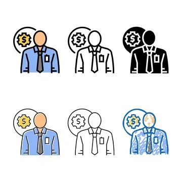 Technical modern sales engineer worker color icon vector Stock Illustration