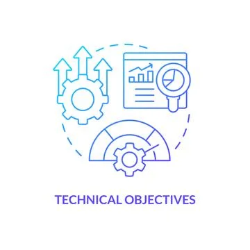 Technical objectives blue gradient concept icon Stock Illustration