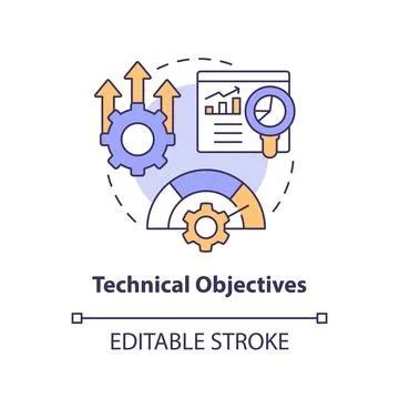 Technical objectives concept icon Stockillustratie
