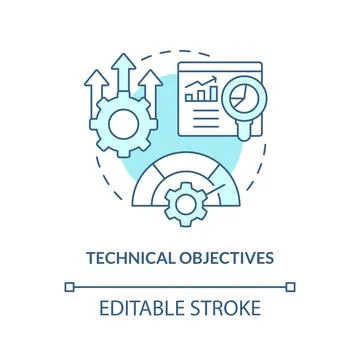 Technical objectives turquoise concept icon Stockillustratie