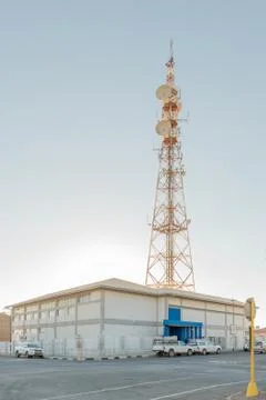 Technical offices of Namibia Telecom Namibia with microwave telecommunication Stock Photos