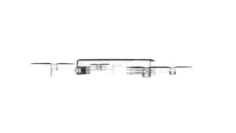 Technical Outline of Drone in Transparent White Background Design Style Stock Footage 344711368