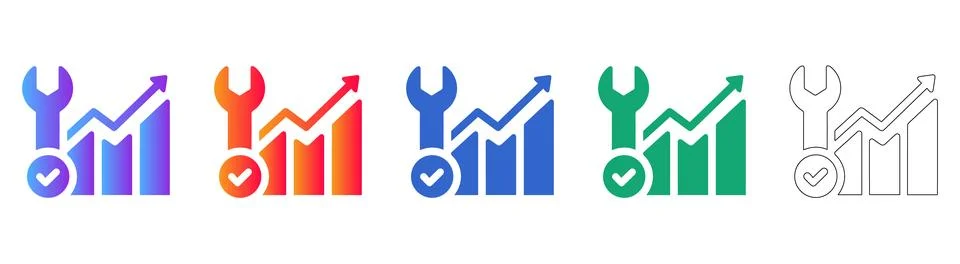 Technical Performance Repair Icons イラスト素材