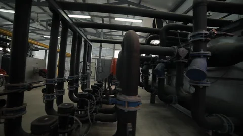 Technical Pipe Production Plant, the Boiler Room Stock Footage 56826842