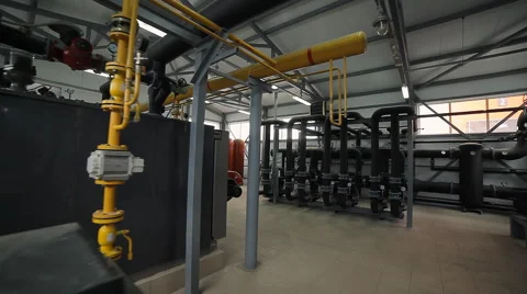 Technical Pipe Production Plant, the Boiler Room Stock Footage 56826864