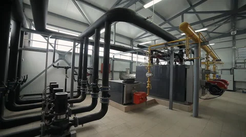 Technical Pipe Production Plant, the Boiler Room Stock Footage 56827113