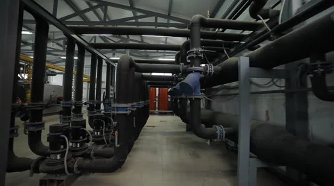 Technical Pipe Production Plant, the Boiler Room Stock Footage 56827237