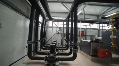 Technical Pipe Production Plant, the Boiler Room Stock Footage 56827414