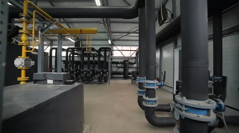 Technical Pipe Production Plant, the Boiler Room Stock Footage 56827690